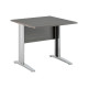 Scrivania Easy fianchi verniciati effetto cromato - lineare - 80 x 80 x 72 cm - frassino toscano