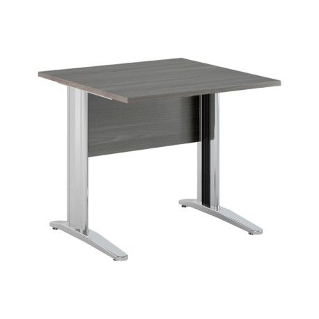 Scrivania Easy fianchi verniciati effetto cromato - lineare - 80 x 80 x 72 cm - frassino toscano