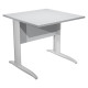 Scrivania Easy fianchi verniciati effetto cromato - lineare - 80 x 80 x 72 cm - grigio
