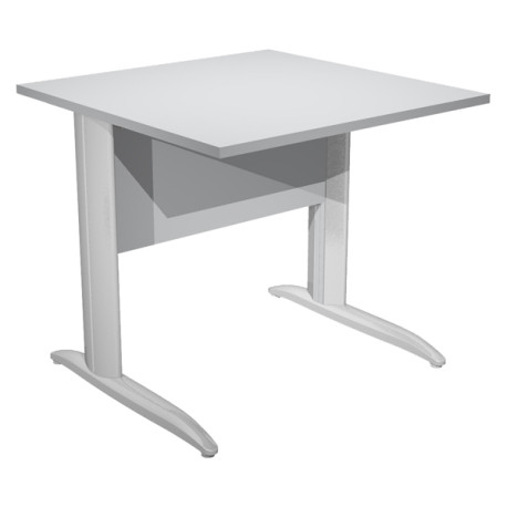 Scrivania lineare Easy - 80 x 80 x 72 cm - Grigio/grigio cromato