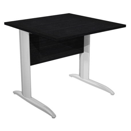 Scrivania lineare Easy - 80 x 80 x 72 cm - Nero venato/grigio cromato