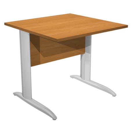 Scrivania Easy fianchi verniciati effetto cromato - lineare - 80 x 80 x 72 cm - noce chiaro