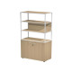 Libreria alta metal + armadio basso Essence - 90 x 46 x 204 cm - Rovere/rovere/rovere/bianco