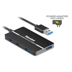 Hub USB 3.0 compatto slim a 4 Porte 5.0 Gbps con alimentatore da 10watts