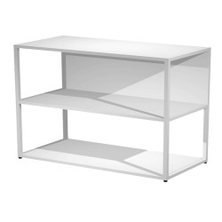 Libreria bassa a giorno Essence - 90 x 44 x 80 cm - Bianco/bianco