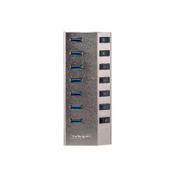 Hub USB-C Autoalimentato a 7 Porte con Interruttori Individuali