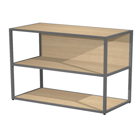 Libreria bassa a giorno Essence - 90 x 44 x 80 cm - Rovere/antracite