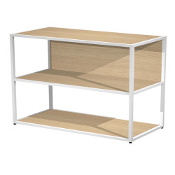 Libreria bassa a giorno Essence - 90 x 44 x 80 cm - Rovere/bianco