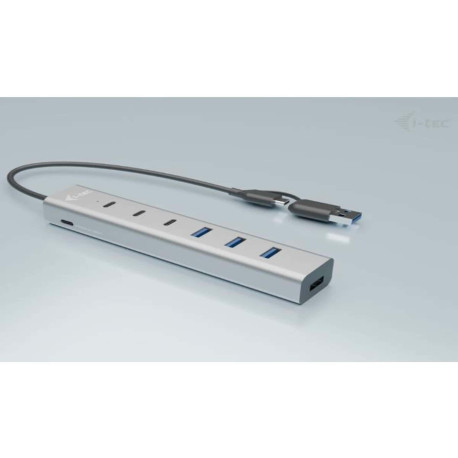 I-Tec HUB UNIVERSALE USB-C  USB-A di Ricarica a 7 Porte USB 3x USB-C, 4x USB-A