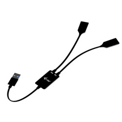 i-tec USB-A Cable HUB 2 port (2x USB-A), 0,1 m, USB A, 2 x USB A, USB 3.2 Gen 1 (3.1 Gen 1), 5 Gbit/s, Nero