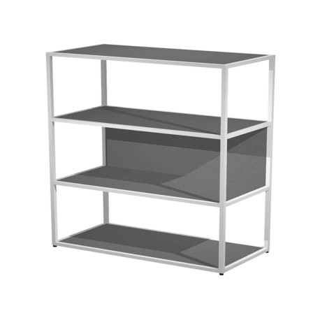 Libreria media a giorno Essence - 90 x 44 x 119 cm - Antracite/bianco