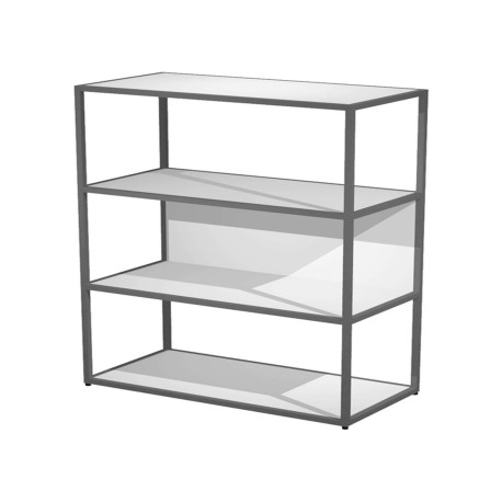 Libreria media a giorno Essence - 90 x 44 x 119 cm - Bianco/antracite