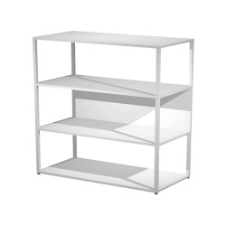 Libreria media a giorno Essence - 90 x 44 x 119 cm - Bianco/bianco