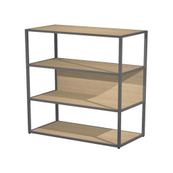 Libreria media a giorno Essence - 90 x 44 x 119 cm - Rovere/antracite