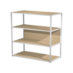 Libreria media a giorno Essence - 90 x 44 x 119 cm - Rovere/bianco