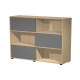 Libreria media Essence - 3 ante scorrevoli - rovere/antracite