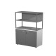 Libreria media metal + armadio basso Essence - 90 x 46 x 165 cm - Bianco/antracite/antracite/antracite