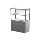 Libreria media metal + armadio basso Essence - 90 x 46 x 165 cm - Bianco/antracite/bianco/antracite