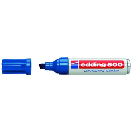 Edding 500 MARCATORE PERMANENTE BLU PUNTA A SCALPELLO