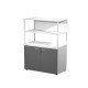 Libreria media metal + armadio basso Essence - 90 x 46 x 165 cm - Bianco/antracite/bianco/bianco