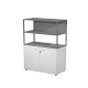 Libreria media metal + armadio basso Essence - 90 x 46 x 165 cm - Bianco/bianco/antracite/antracite