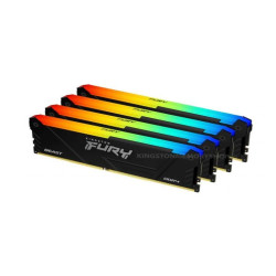 Kingston 64GB (4x16GB) DDR4 3200MTs CL16 FURY Beast RGB Black XMP