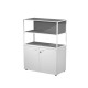 Libreria media metal + armadio basso Essence - 90 x 46 x 165 cm - Bianco/bianco/antracite/bianco