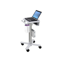 Ergotron StyleView - Carrello - per impieghi leggeri - per notebook/scanner codici a barre - medico - acciaio - bianco, allumin