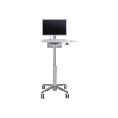 Ergotron StyleView Lean WOW SV10 - Carrello - per impieghi leggeri - per display LCD/dotazione PC - medico - bianco, alluminio 