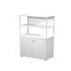 Libreria media metal + armadio basso Essence - 90 x 46 x 165 cm - Bianco/bianco/bianco/bianco
