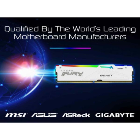 Kingston KF552C40BWAK216 16GB 5200MTs DDR5 CL40 DIMM (Kit of 2) FURY Beast White RGB