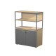 Libreria media metal + armadio basso Essence - 90 x 46 x 165 cm - Rovere/antracite/rovere/antracite