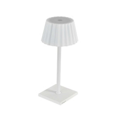 Lampada da tavolo - a led - 10 x 10 x 38 cm - alluminio/pmma - bianco - King Collection