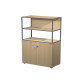 Libreria media metal + armadio basso Essence - 90 x 46 x 165 cm - Rovere/rovere/rovere/antracite