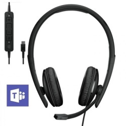 Epos ADAPT 160T ANC USB-C, Cuffia stereo, microfono a cancellazione di rumore, padiglioni maggiorati - Certificata Microsoft te