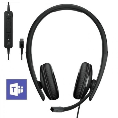 Epos ADAPT 160T ANC USB-C, Cuffia stereo, microfono a cancellazione di rumore, padiglioni maggiorati - Certificata Microsoft te