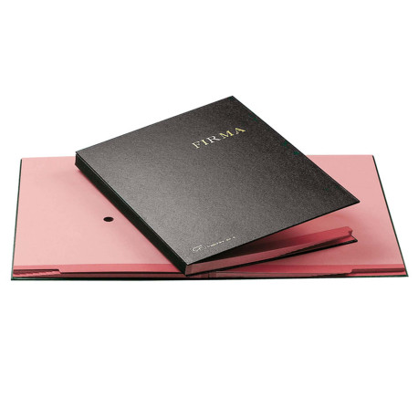 Libro firma - 14 intercalari rinforzati - 24x34 cm - nero - Fraschini
