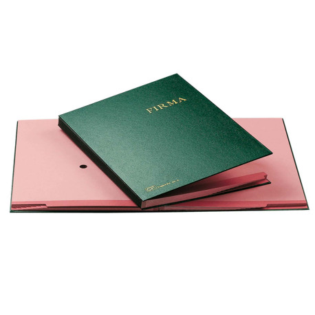 Libro firma - 14 intercalari rinforzati - 24x34 cm - verde - Fraschini