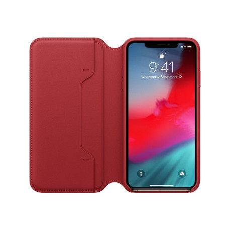 Apple Folio - (PRODUCT) RED - flip cover per cellulare - pelle - rosso - per iPhone XS Max