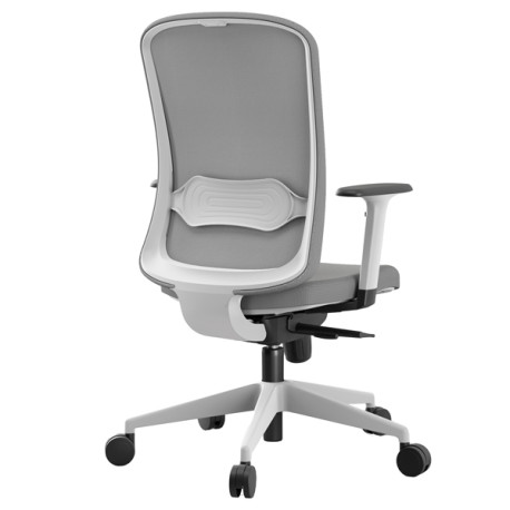 Seduta operativa Shape SHSTB - con braccioli regolabili - struttura bianca - grigio chiaro/grigio - Unisit