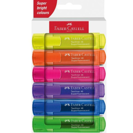 Faber Castel TEXTLINER 46 SUPERFLUORESCENT - Confezione da 6