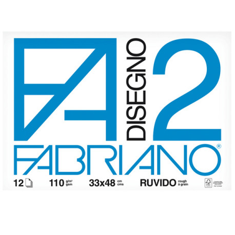 Album F2 - 33 x 48 cm - 12 fogli - 110 gr - ruvido - collato - Fabriano