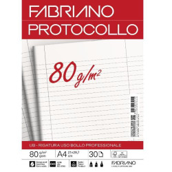 Fabriano CARTA PROTOCOLLO A4 80g 30ff - RIG USO BOLLO