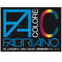 Album FaColore - 24 x 33 cm - 25 fogli - 220 gr - 5 colori - Fabriano
