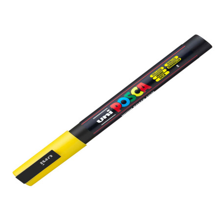 Marcatore a base d'acqua Uni Posca PC3M  - punta fine da 0,9mm a 1,3mm - giallo - Uni Mitsubishi