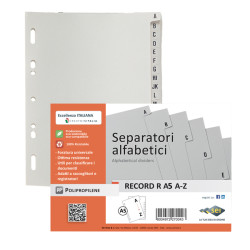 Separatore alfabetico A/Z Record R - PP - 15x21 cm - A5 - grigio - Sei Rota