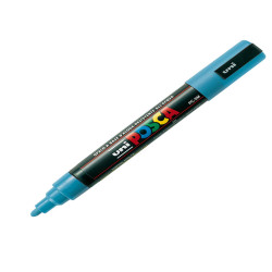 Marcatore a base d'acqua Uni Posca PC5M  - punta  tonda media da 1,8mm a 2,5mm - azzurro - Uni Mitsubishi