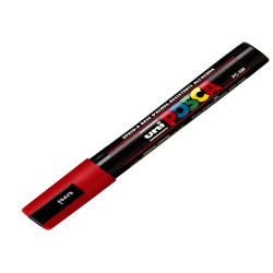 Marcatore a base d'acqua Uni Posca PC5M  - punta  tonda media da 1,8mm a 2,5mm - rosso - Uni Mitsubishi