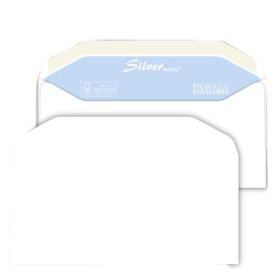 Busta Busta Silver Matic FSC® - senza finestra - gommata - 11 x 23 cm - 80 gr -  bianco - Pigna - conf. 25 pezzi