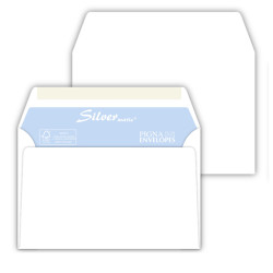 Busta Busta Silver Matic FSC® - senza finestra - gommata - 11,4 x 16,2 cm - 80 gr -  bianco - Pigna - conf. 25 pezzi